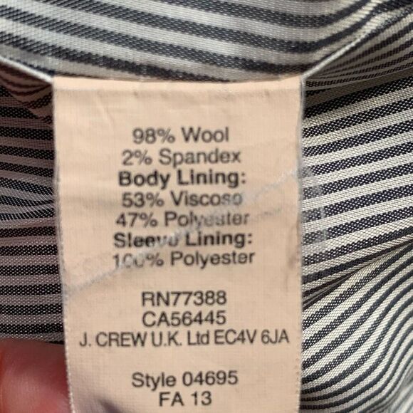 J.Crew Schoolboy Heather Gray Wool Blend Tailored Blazer Jacket 2 Petite - Picture 10 of 12